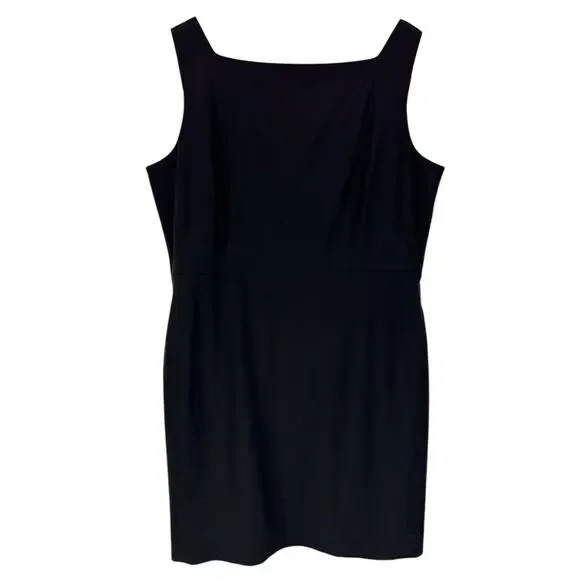 M.M.LaFleur Cynthia Dress Black Wool Sheath Square Neck Work Size 16 - Picture 3 of 12